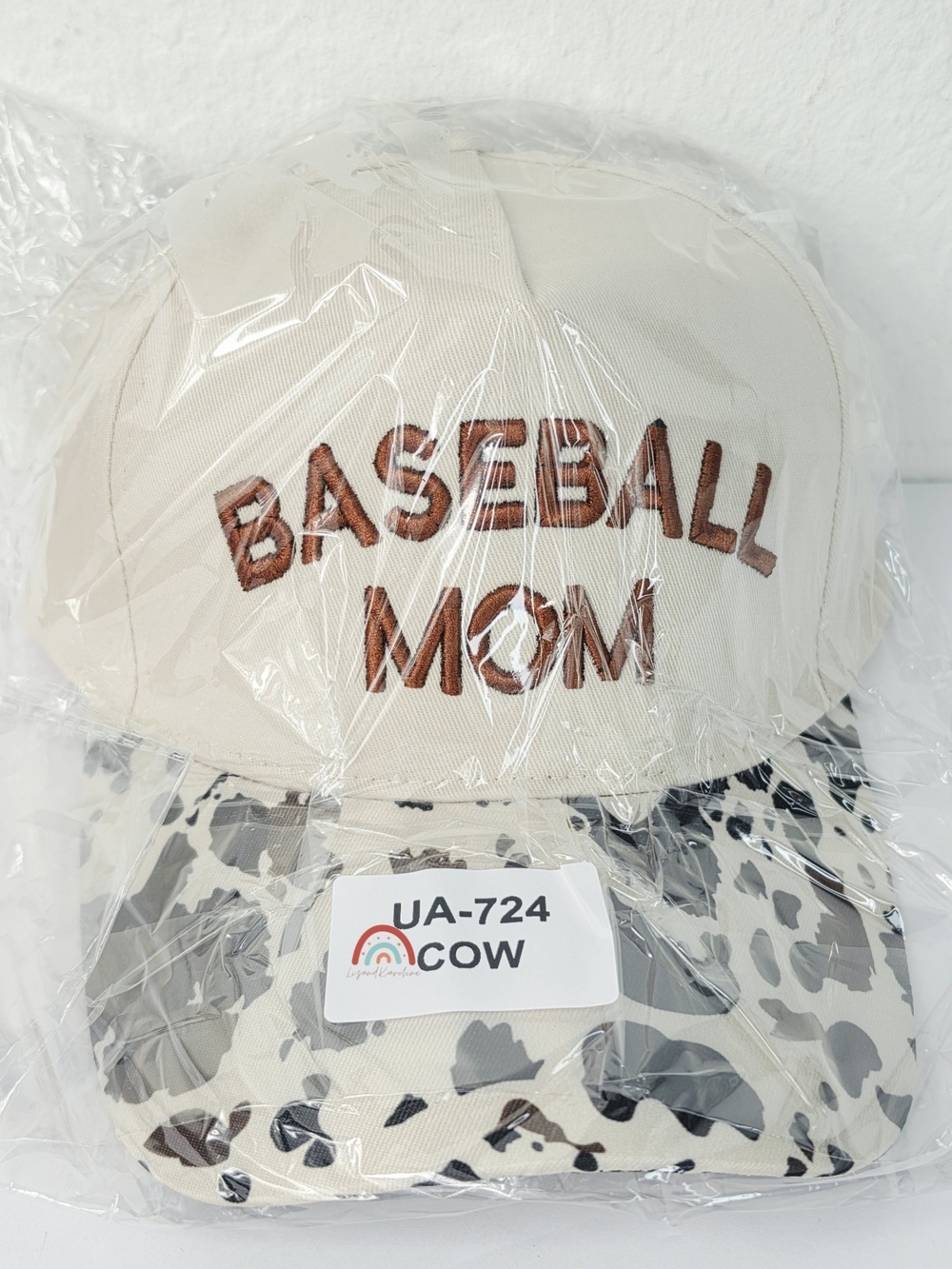 New! Baseball Mom Cow Baseball Cap Hat - Picture 4 of 5